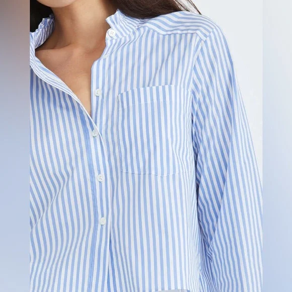 Veronica Beard Whitman Ruffle Button up Shirt Bluebell - Picture 6 of 14